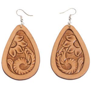 TE-01 - Tooled Pear Drop Earrings -Surgical Steel (Min 3pcs)