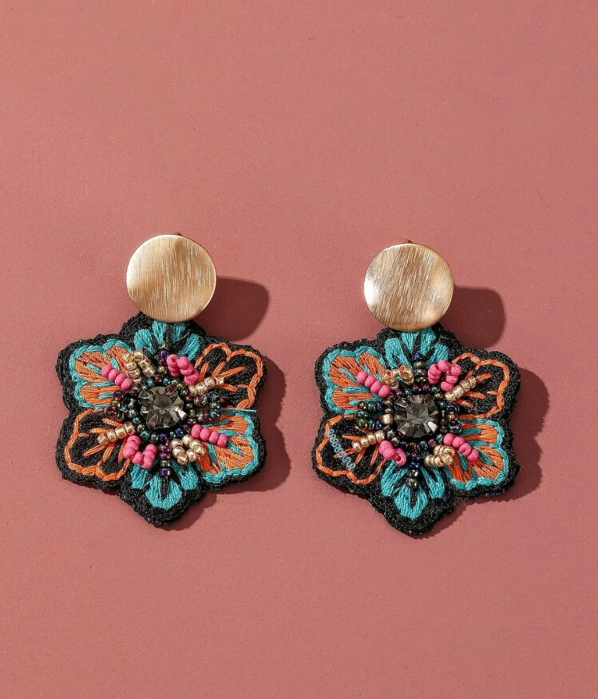 Beaded Flower Earrings