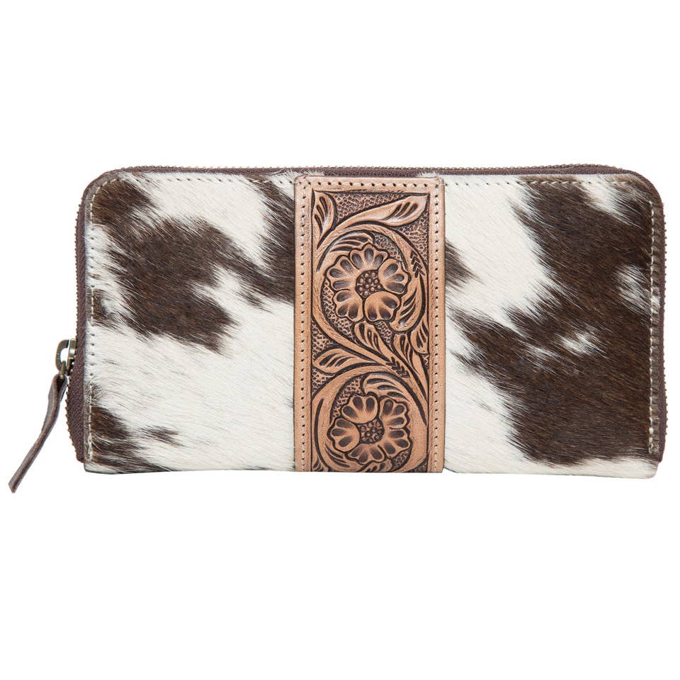 Tooling Leather Cowhide Zippered Wallet - AW21 - Salta