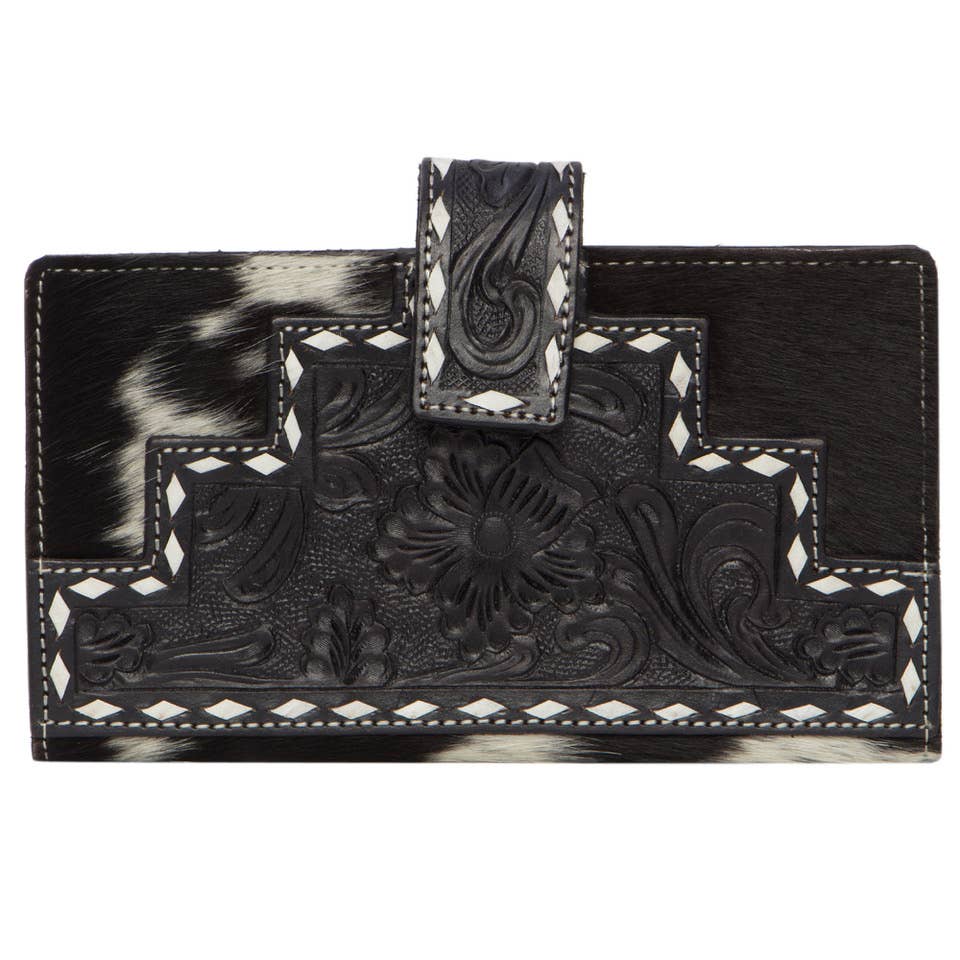 Tooling Leather Slim Button Wallet - AW24 - Manta