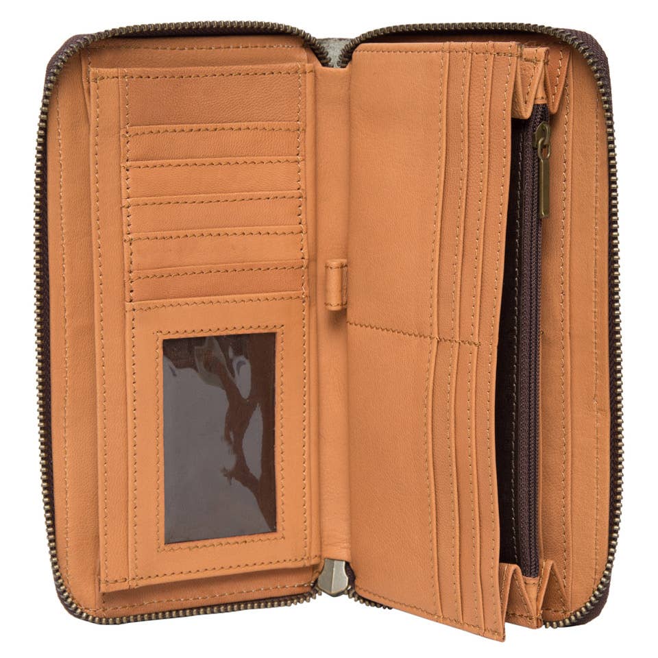 Tooling Leather Cowhide Zippered Wallet - AW21 - Salta