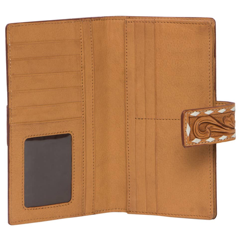 Tooling Leather Slim Button Wallet - AW24 - Manta