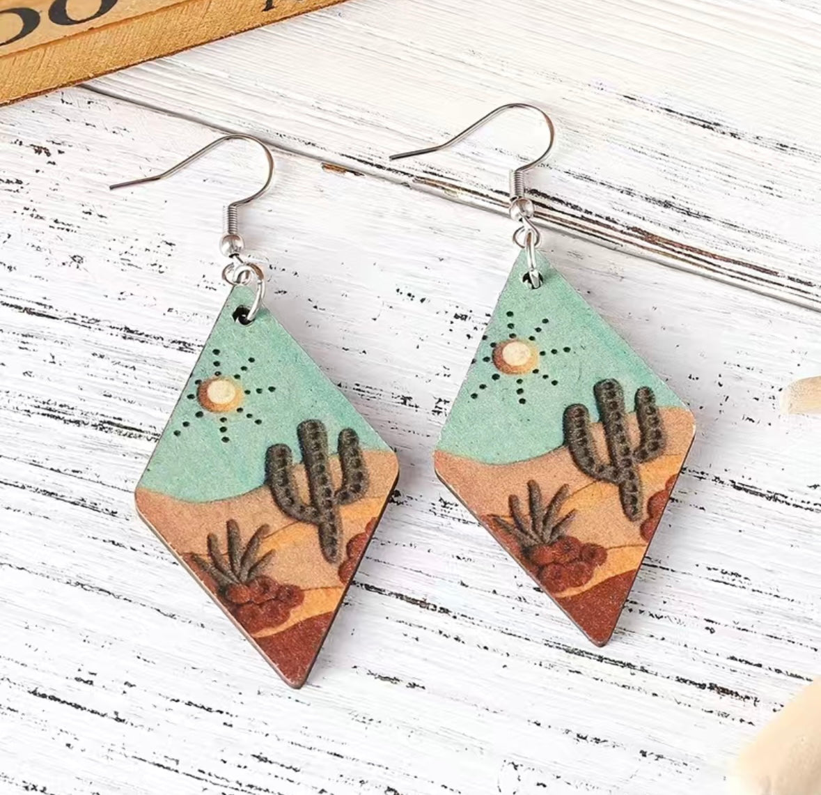 Cactus Diamond Drop Earrings