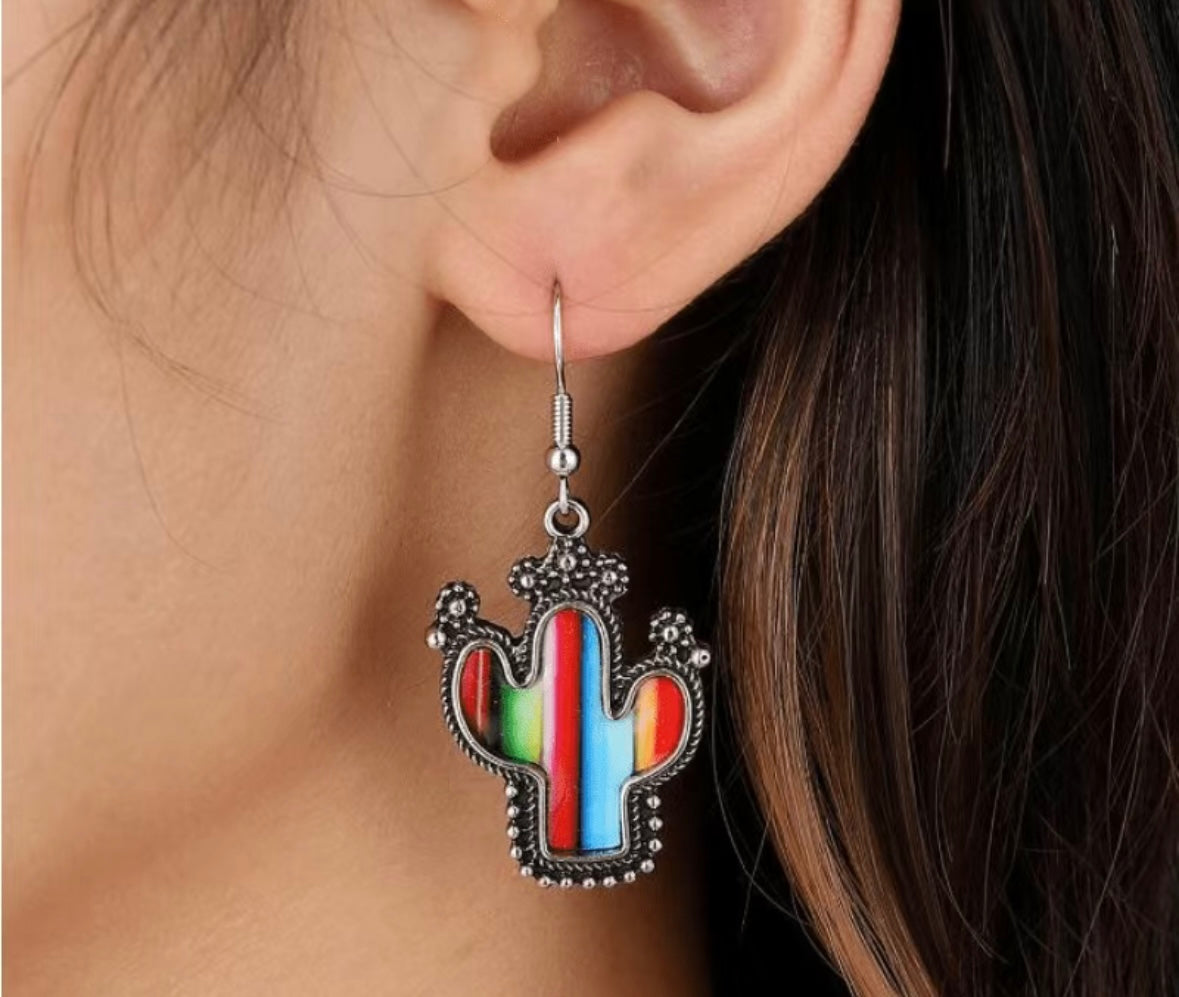 Southwestern Cactus Drop Earring