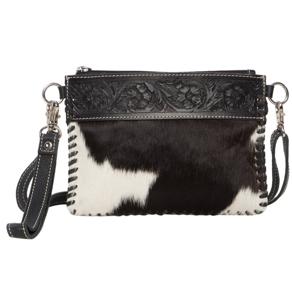 Tooling Leather Cowhide Small Clutch Bag - AC43 - Volcan