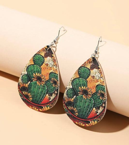 Cactus Water Drop Earrings