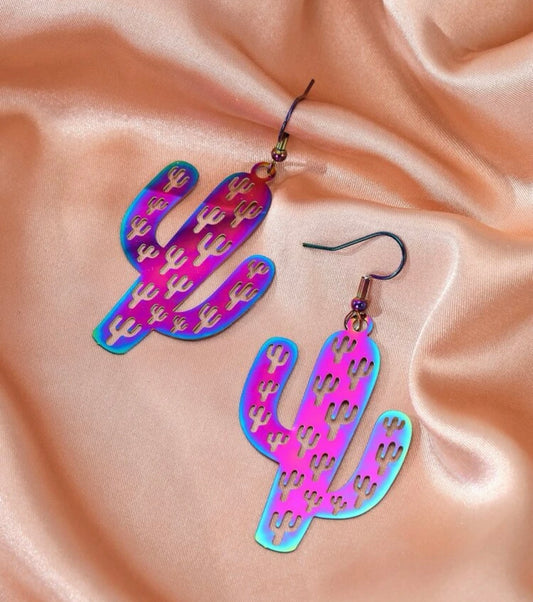 Cactus Cutout Drop Earrings