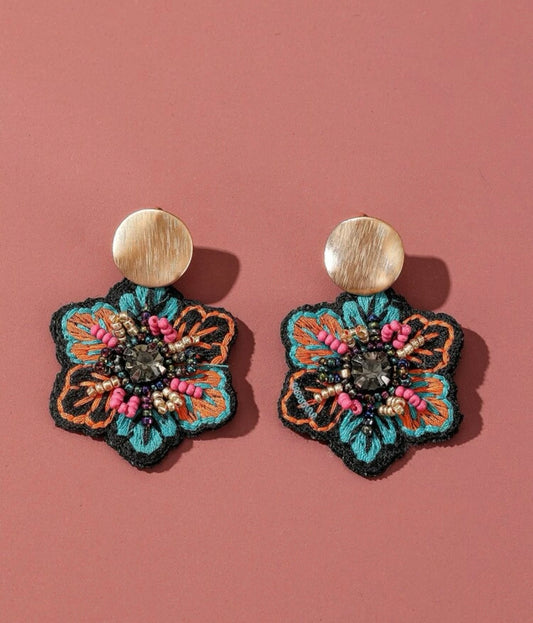 Beaded Flower Earrings