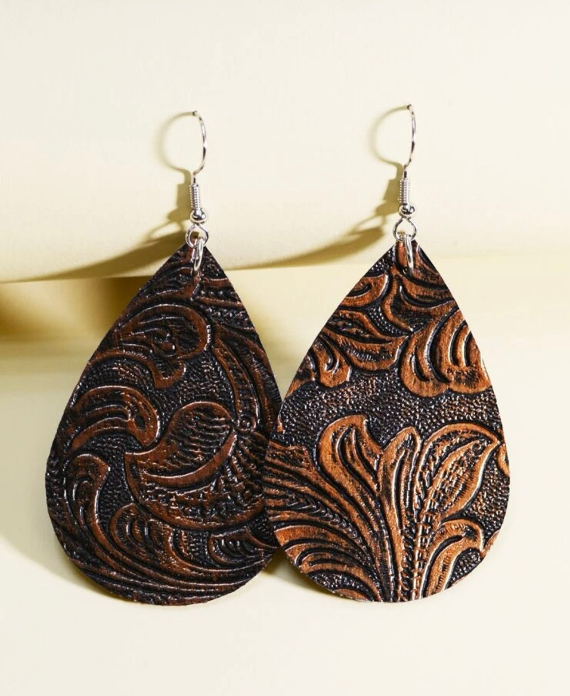 Tooled Drop Earrings