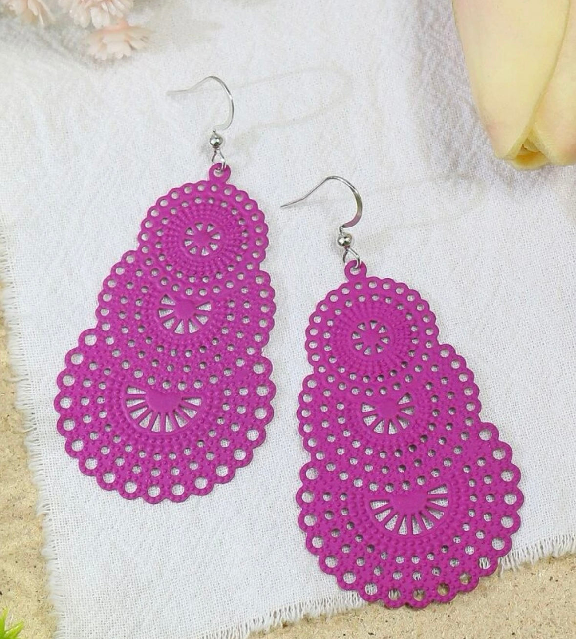 Lace Look Drop Earrings