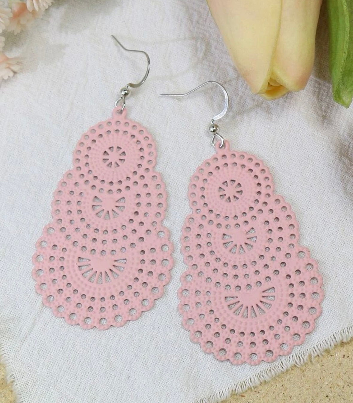 Lace Look Drop Earrings